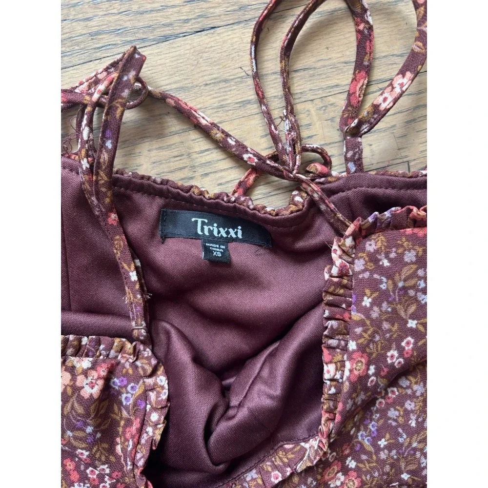 Trixxi brown floral dress size XS‎